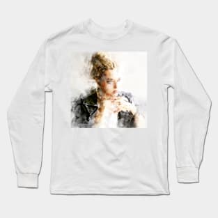 Girl in a coffee bar Long Sleeve T-Shirt